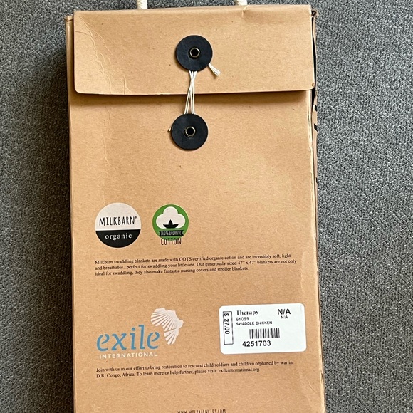 Milkbarn Organic Cotton Swaddle with Chicken Design - Picture 2 of 3